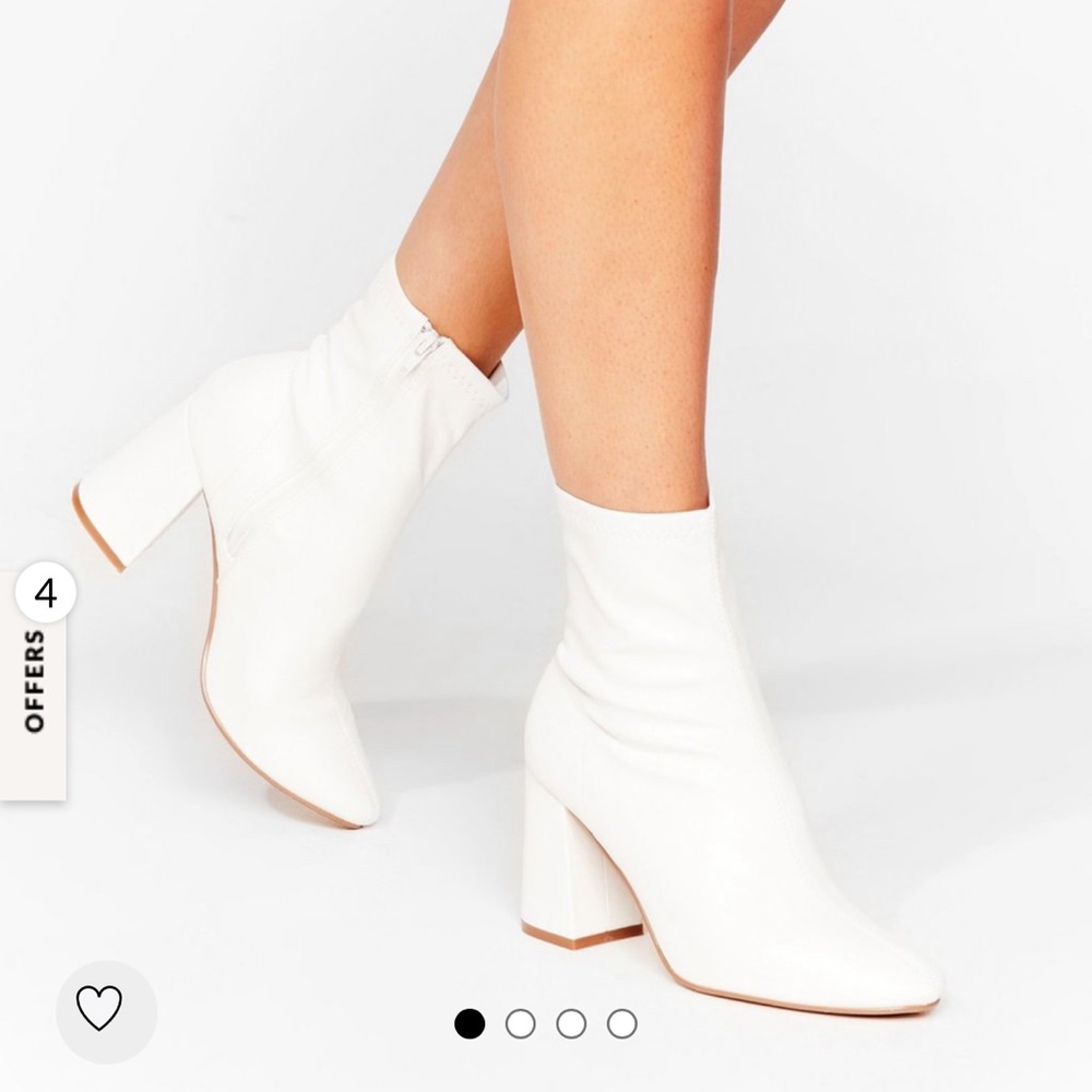 Nasty Gal White Heeled Boots Size 9 Women’s